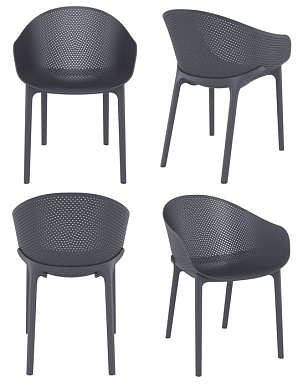 Кресло Siesta Contract Sky Цвет: темно-серый для дачи Кресло Siesta Contract Sky Цвет: темно-серый, садовая мебель