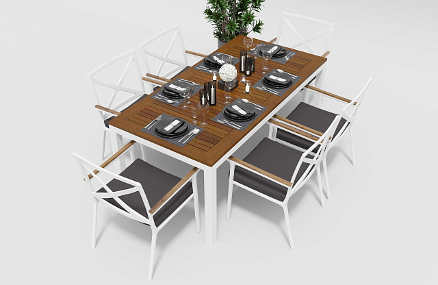 Обеденная зона Gardenini Bella Calma Grey 180 