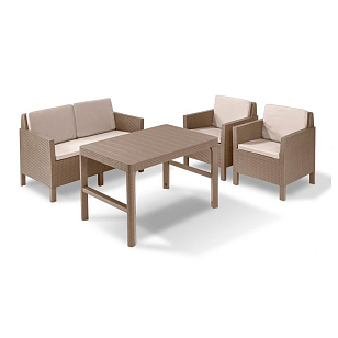 Лаунж зона Keter Orlando Lyon капучино, садовая мебель