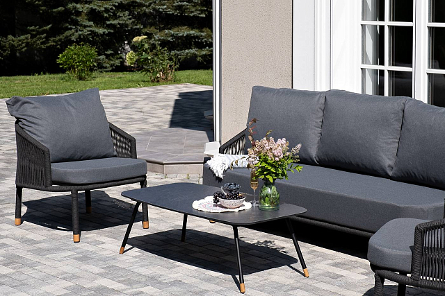 Лаунж-зона 4SIS Верона 5-местная, каркас темно-серый, роуп темно-серый 