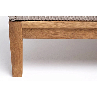 Кресло 4SIS Диего, основание дуб, каркас светло-серый шагрень, роуп бежевый, ткань бежевая 15052, садовая мебель