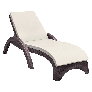 Шезлонг с матрасом GS 1009 (Fiji) Siesta Contract Цвет: коричневый, слоновая кость, садовая мебель