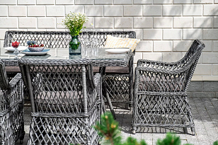 Обеденная группа 4SIS Катания на 6 персон, цвет графит, садовая мебель