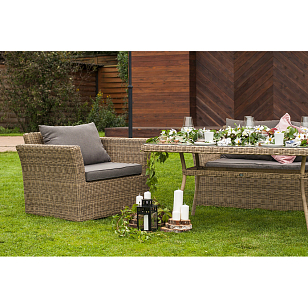 Обеденная группа 4SIS Аффогато, цвет соломенный, садовая мебель