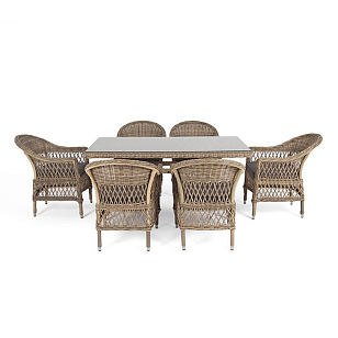 Обеденная группа 4SIS Амароне на 6 персоны, цвет соломенный, садовая мебель