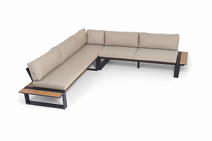 Диван модульный 4SIS Тулон, цвет "дуб", каркас черный муар, ткань бежевая, садовая мебель