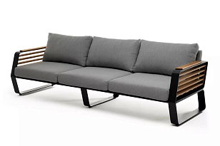 Диван из алюминия Joygarden Aura трёхместный Цвет: темный графит, садовая мебель