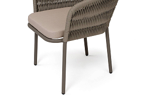 Стул 4SIS Бордо каркас бежево-серый муар, роуп серо-коричневый колос, ткань Mossle бежевая для дачи Стул 4SIS Бордо каркас бежево-серый муар, роуп серо-коричневый колос, ткань Mossle бежевая, садовая мебель