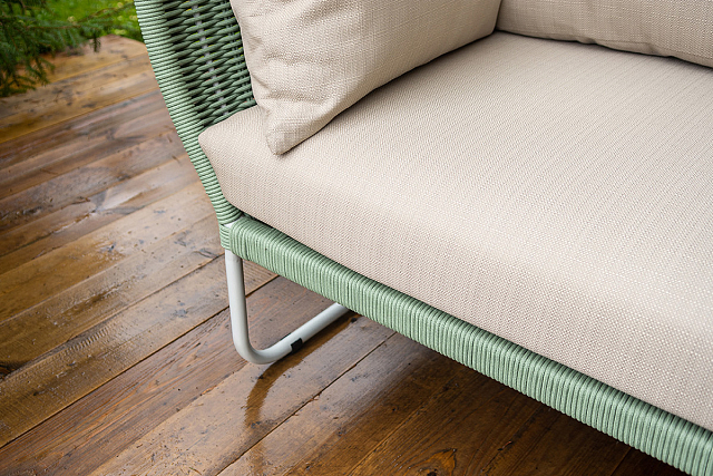 Лаунж-зона 4SIS Фиджи 5-местная, каркас светло-серый, роуп зеленый 