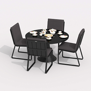 Обеденная группа Ideal Patio Diva Gira Цвет: карбон, антрацит, садовая мебель