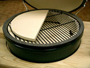 Камень керамический полукруглый для выпекания Big Green Egg L для приготовления пищи Камень керамический полукруглый для выпекания Big Green Egg L для сада