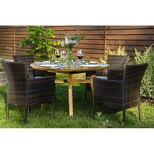 Обеденная группа Joygarden Modena 116 см на 4 персоны с креслами, садовая мебель