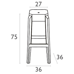 Табурет барный Siesta Contract Fox 75 Цвет: серый, садовая мебель