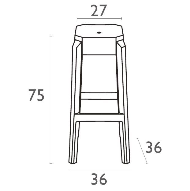 Табурет барный Siesta Contract Fox 75 Цвет: серый 