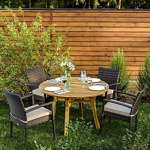 Обеденная группа Joygarden Modena 120 см на 4 персоны со стульями, садовая мебель