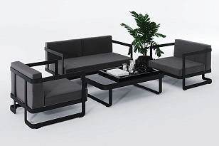 Лаунж зона Gardenini Villino Grey, садовая мебель