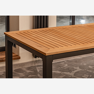 Обеденный стол Lite Oscar со столешницей из тика, садовая мебель