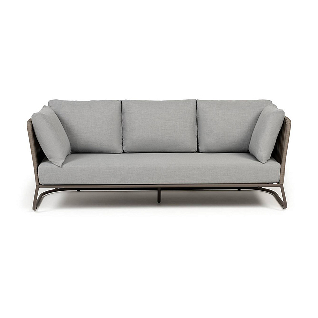 Диван 4SIS Багамы 3-местный, каркас бежево-серый муар, роуп серо-коричневый, ткань светло-серая 