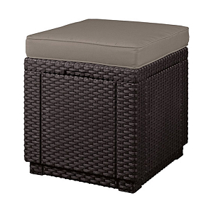 Пуф Keter с подушкой Cube with cushion коричневый, садовая мебель