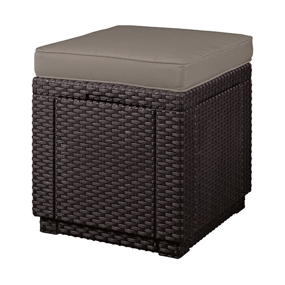 Пуф Keter с подушкой Cube with cushion коричневый 