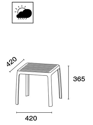 Столик приставной Papatya Wave Цвет: антрацит, садовая мебель