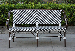 Диван двухместный 4SIS Кабри, цвет черно-белый, садовая мебель