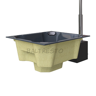 Купель с печкой террасная Baltresto Quattro Terras 2 х 1.7 м антрацитовая, уличное оборудование
