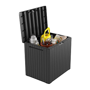 Ящик для хранения с крышкой Keter City 113 л коричневый для дачи Ящик для хранения с крышкой Keter City 113 л коричневый, садовая мебель