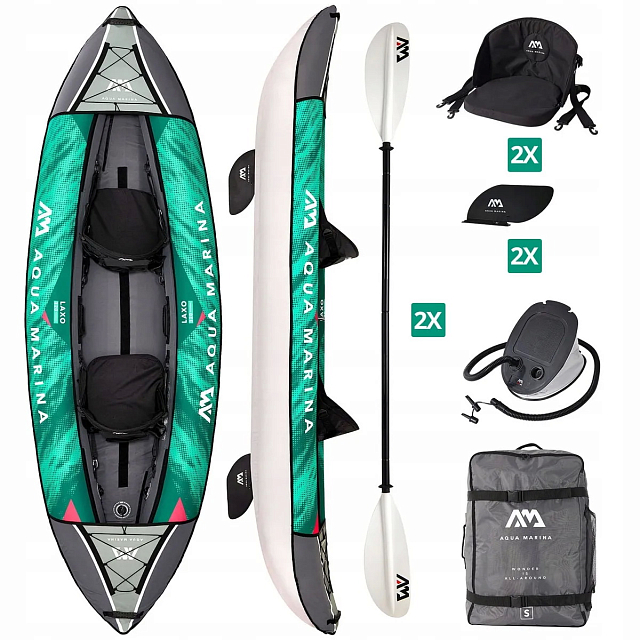 Каяк надувной двухместный с веслами Aqua Marina Laxo-320 10'6" S22 для серфинга