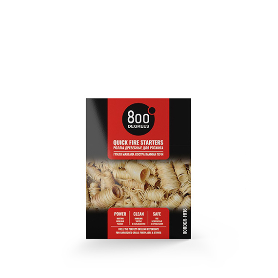 Розжиг роллы 800 Degrees Легкий розжиг, 16 роллов