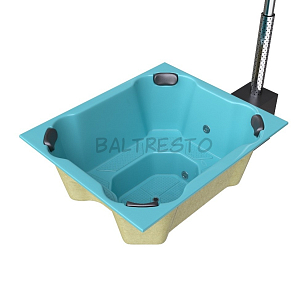 Купель с печкой террасная Baltresto Quattro Terras 2 х 1.7 м бирюзовая, уличное оборудование