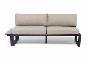 Модуль правый 4SIS Тулон, цвет "дуб", каркас черный муар, ткань бежевая, садовая мебель