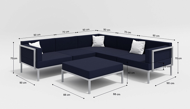 Лаунж зона Gardenini Serenita Dark Blue 