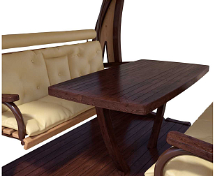 Качели садовые Leda Валенсия X2 Премиум (лиственница), садовая мебель