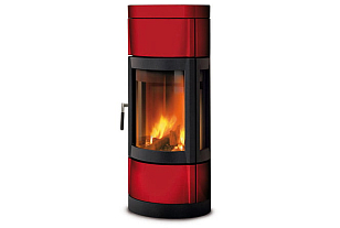 Печь дровяная La Nordica Fortuna Panorama Цвет: бордовый, товары для загородного дома