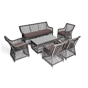 Лаунж-зона 4SIS Асти на 6 персон, цвет графит, садовая мебель