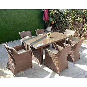 Комплект обеденной плетеной мебели Tagliamento Barcelona, садовая мебель