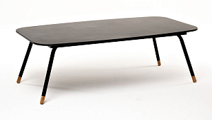 Журнальный стол 4SIS Верона 120 х 65, каркас черный муар, столешница серый гранит, садовая мебель