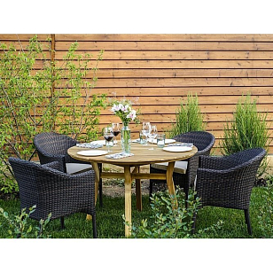 Обеденная группа Joygarden Modena 120 см на 4 персоны с креслами, садовая мебель