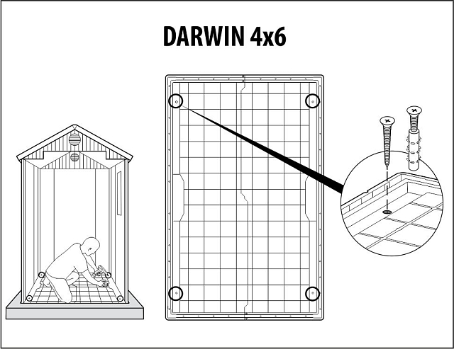 Пластиковый сарай Keter Darwin 4х6 коричневый 