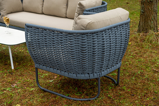 Лаунж-зона 4SIS Фиджи 5-местная, каркас темно-серый, роуп синий 