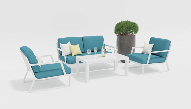 Лаунж зона Gardenini Voglie Белый / Голубой 