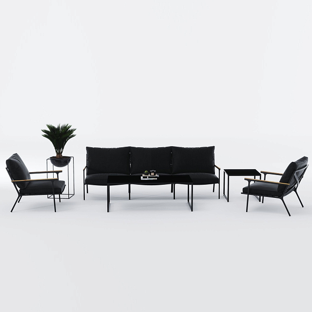 Лаунж зона Gardenini Calma Long Карбон / Антрацит 