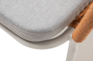 Стул 4SIS Марсель,каркас светло-серый муар, роуп оранжевый меланж, ткань светло-серая, садовая мебель