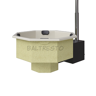 Купель с печкой террасная Baltresto Octa Terras 2 х 2 м белая, уличное оборудование