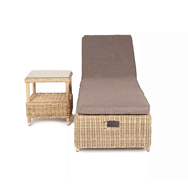 Комплект шезлонг со столиком 4SIS Рим, цвет соломенный 