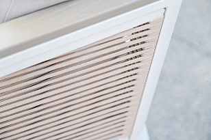 Кресло 4SIS Сан Ремо, каркас, каркас белый, роуп бежевый, ткань бежевая