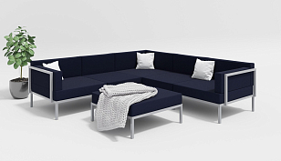 Лаунж зона Gardenini Serenita Dark Blue, садовая мебель