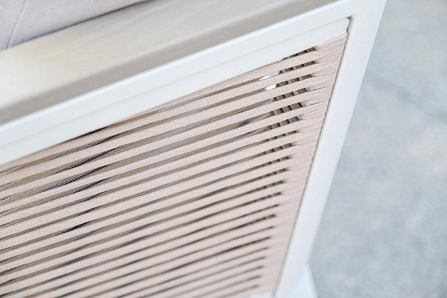 Кресло 4SIS Сан Ремо, каркас, каркас белый, роуп бежевый, ткань бежевая 