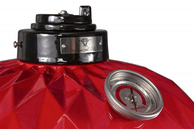 гриль керамический diamond egg xl цвет: красный